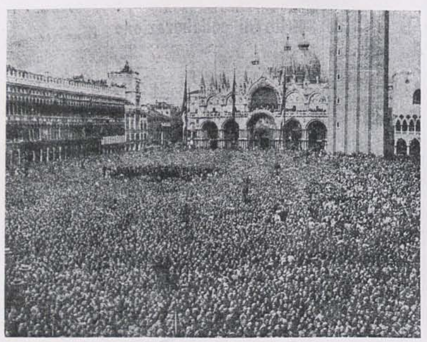 Fascist rally for Benito Mussolini at Piazza San Marco in Venice